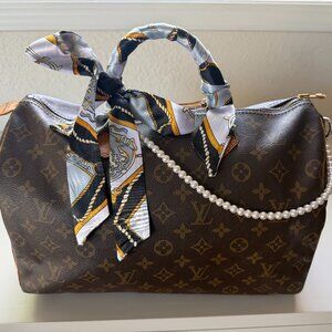 Louis Vuitton Speedy 35 Monogram Bag w/ Strap Authentic